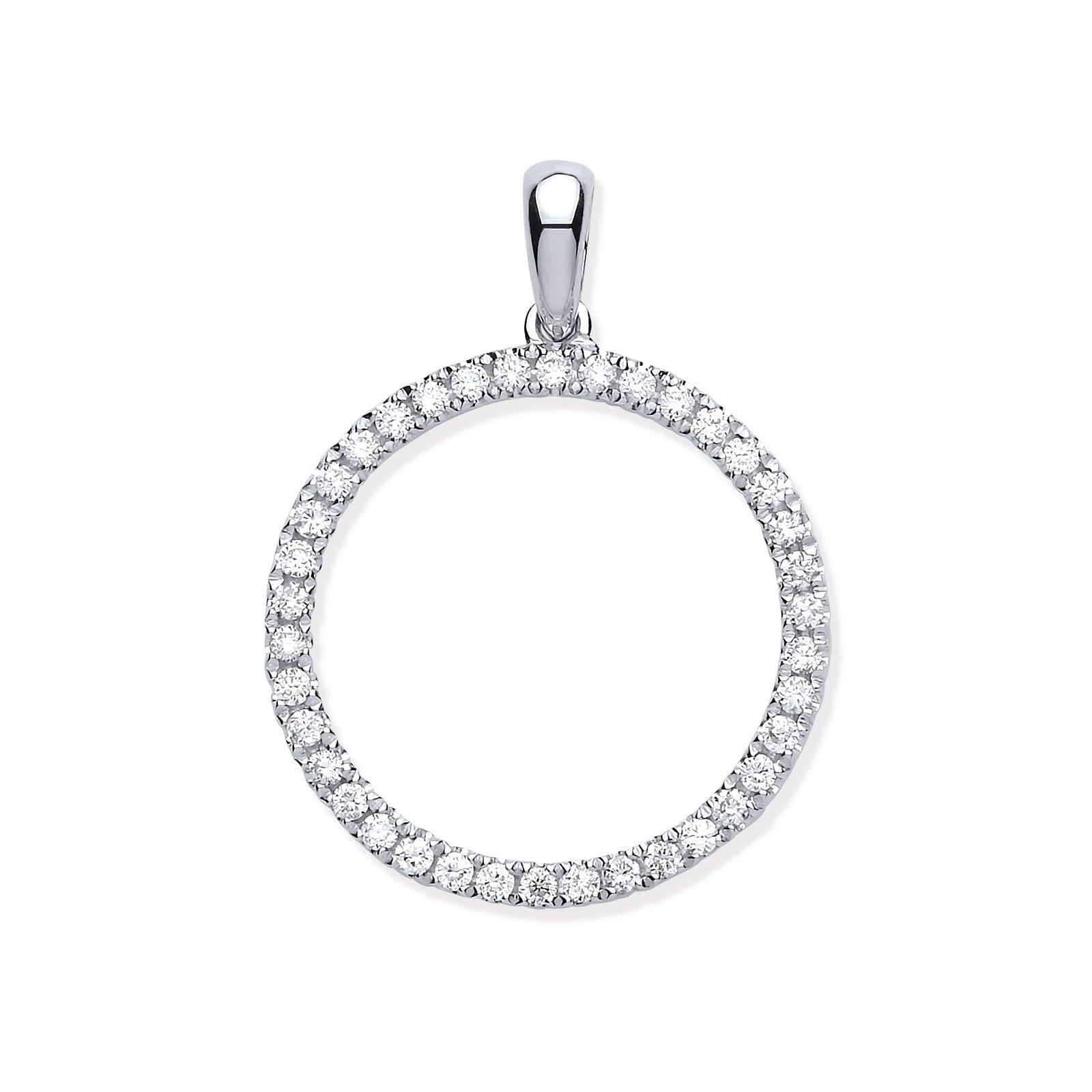 9ct White Gold 0.33ct Circle of Life Diamond Pendant - Fine Necklace - Certified Authentic – Luxury Jewellery by Imper